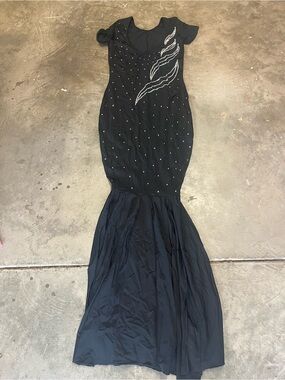 Black Mermaid Dress/Costume with Beaded Accents